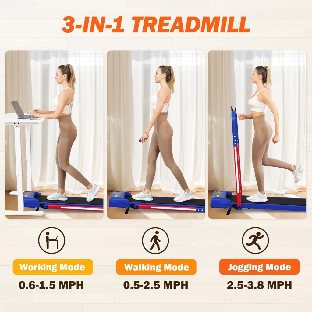 3-in-1 Yagud Walking Pad with Incline and Handle Bar